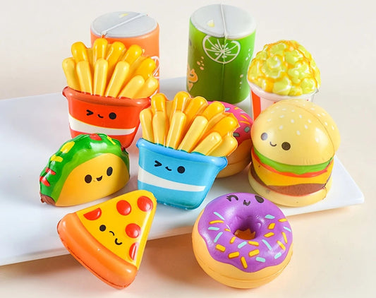 Mini Food & Fries Squishy Pack — 12pc Slow-Rising Set
