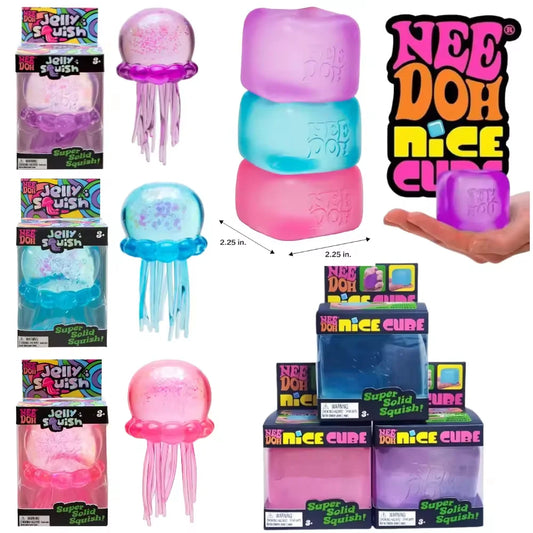 Nee Doh Jellyfish & Cube Squish Toy