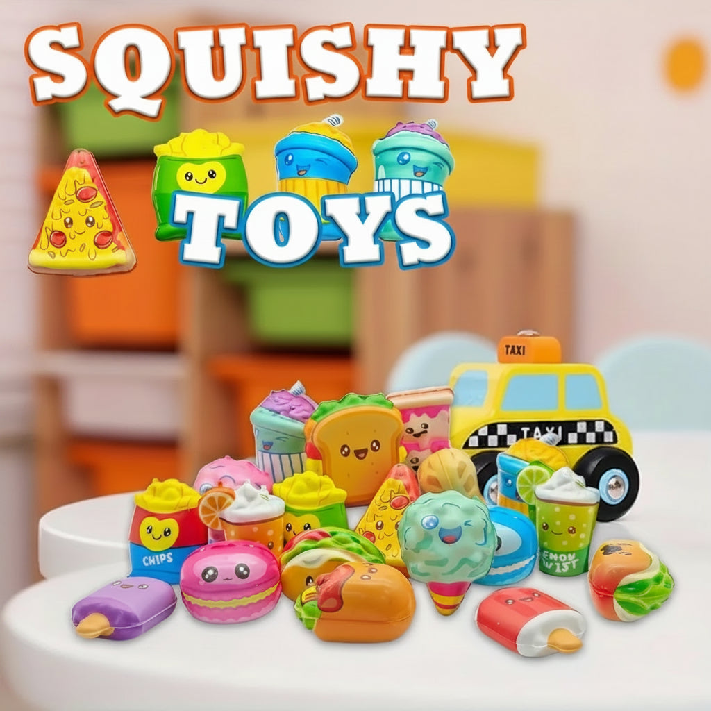 Mini Food & Fries Squishy Pack — 12pc Slow-Rising Set