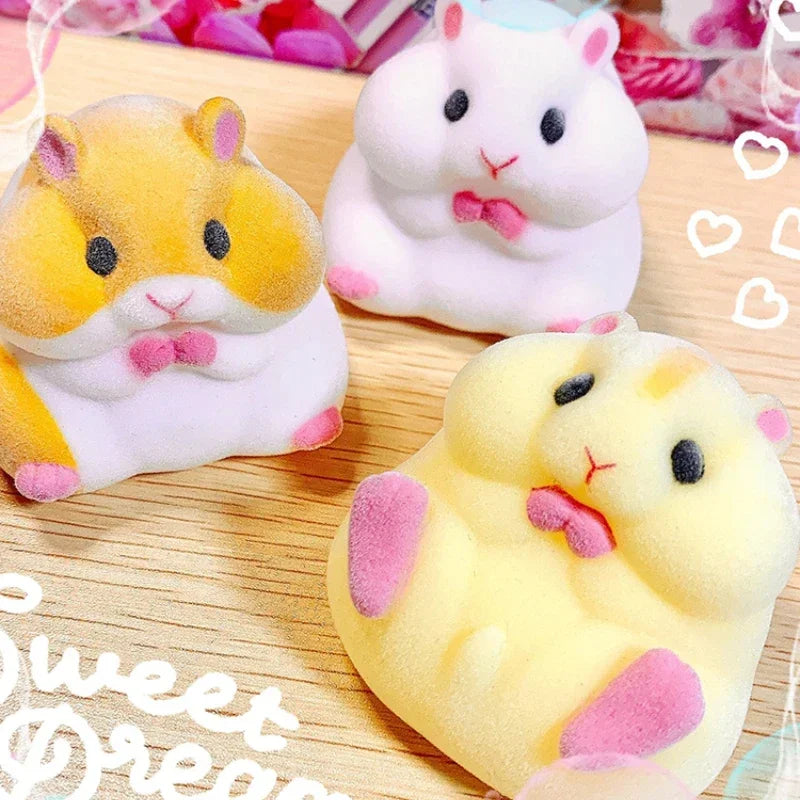 YELL Chubby Hamster — Flocked Gashapon Squish Toy