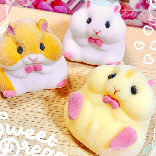 YELL Chubby Hamster — Flocked Gashapon Squish Toy