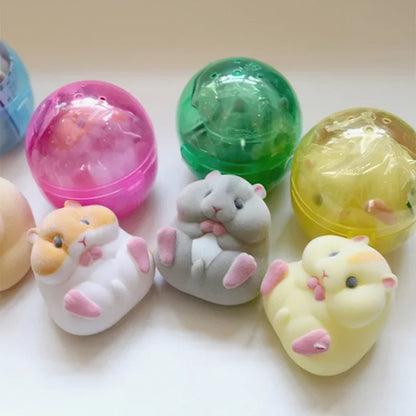 YELL Chubby Hamster — Flocked Gashapon Squish Toy