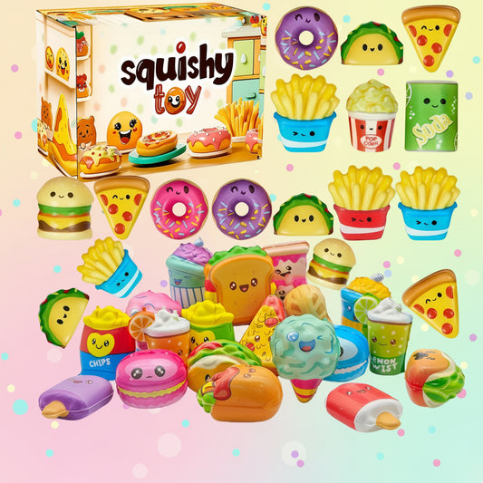 Mini Food & Fries Squishy Pack — 12pc Slow-Rising Set