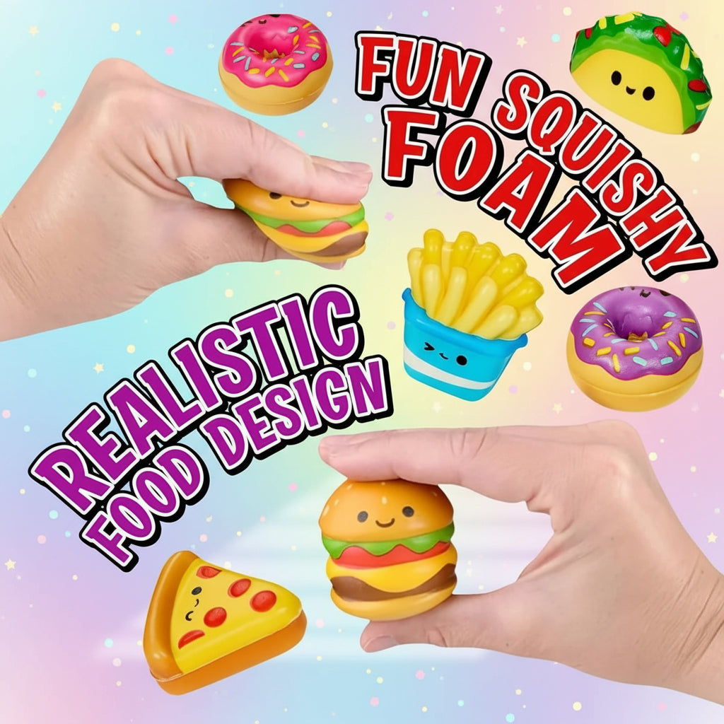 Mini Food & Fries Squishy Pack — 12pc Slow-Rising Set